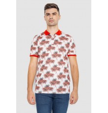 Поло мужское с принтом, цвет красно-молочный, 247R309