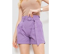 Шорты женские с ремнем и манжетом, цвет светло-фиолетовый, 214R8818