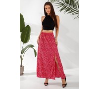 Спідниця софт однотонна в горошок, колір червоний, 257R11-1