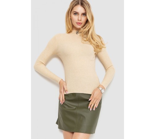 Водолазка трикотажна жіноча, колір світло-бежевий, 204R035