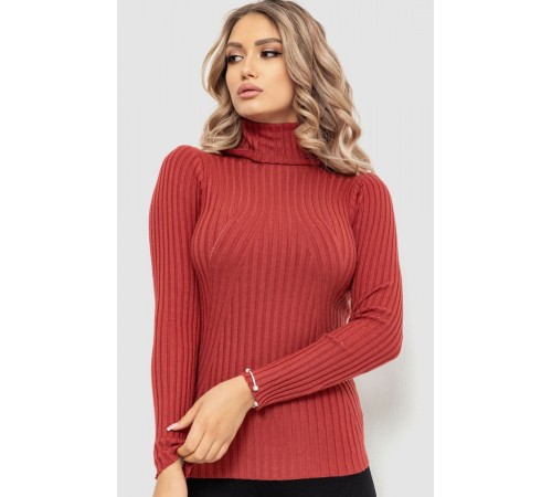 Гольф жіночий однотонний, колір темно-кораловий, 204R048