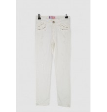 Джинсы для девочки, цвет молочный, 247R10041 Джинсы для девочки, цвет молочный, 247R10041