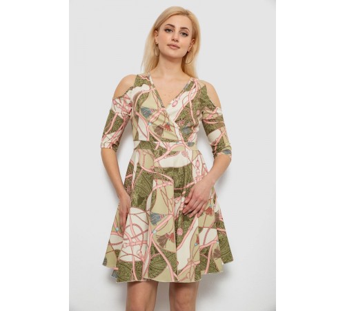 Сукня жіноча з принтом, колір оливковий, 230R182