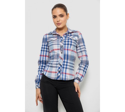 Рубашка женская в полоску, цвет джинс, 230R064-2