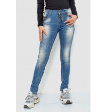 Джинси жіночі з потертостями, колір синій, 244RS03