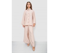 Костюм жіночий вільного крою жатка, колір бежевий, 102R5264