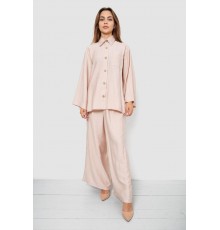 Костюм жіночий вільного крою жатка, колір бежевий, 102R5264