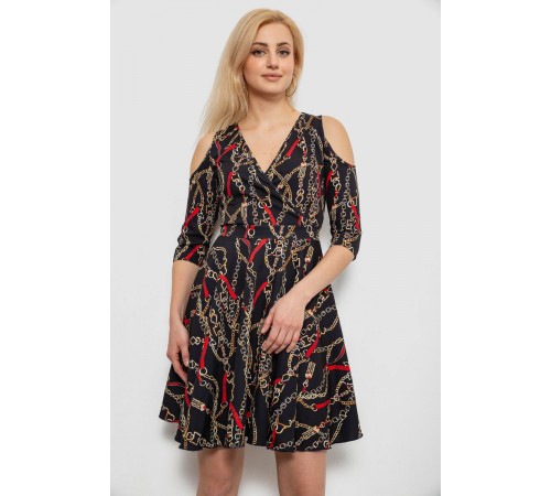 Сукня жіноча з принтом, колір чорний, 230R182