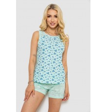 Піжама жіноча з принтом, колір м'ятний, 243R24470