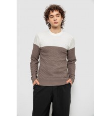 Свитер мужской двухцветный, цвет молочно-коричневый, 161R1205