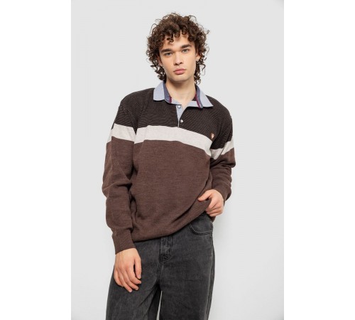 Свитер-обманка мужской, цвет коричневый, 161R913