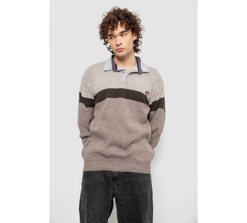 Свитер-обманка мужской, цвет мокко, 161R913