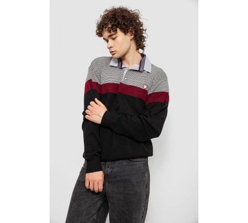 Свитер-обманка мужской, цвет черный, 161R913