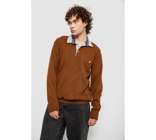 Свитер-обманка мужской, цвет коричневый, 161R924