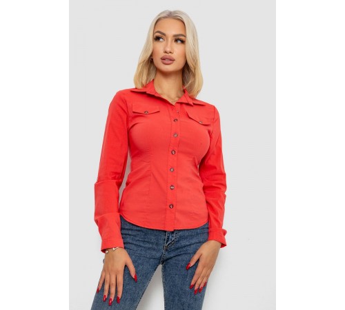 Сорочка жіноча однотонна, колір кораловий, 230R068