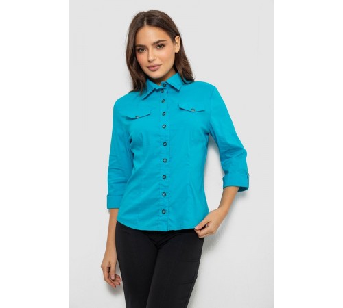 Сорочка жіноча однотонна, колір блакитний, 230R068-3