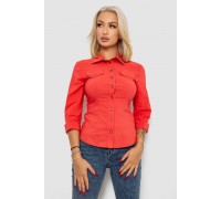 Сорочка жіноча однотонна, колір кораловий, 230R068-3