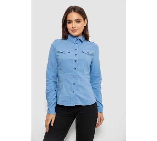 Сорочка жіноча однотонна, колір блакитний, 230R068-9