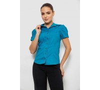 Рубашка женская однотонная, цвет бирюзовый, 230R070
