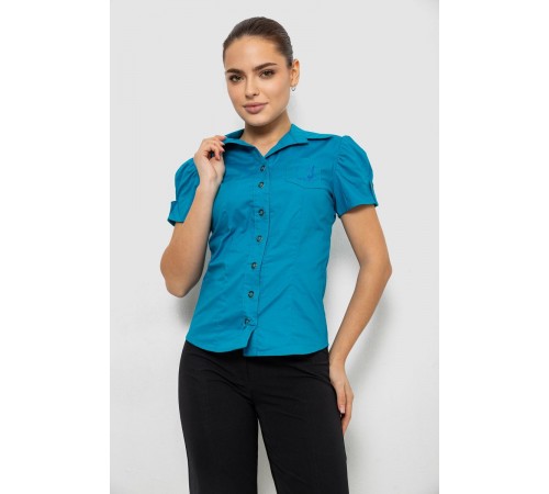 Сорочка жіноча однотонна, колір бірюзовий, 230R070