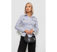 Рубашка классическая в полоску, цвет серый, 230R646