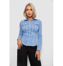 Сорочка класична в смужку, колір блакитний, 230R646-1