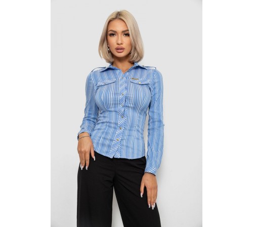 Сорочка класична в смужку, колір блакитний, 230R646-1