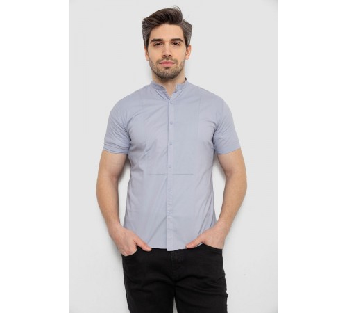 Рубашка мужская однотонная, цвет серый, 186R2043