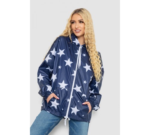 Вітровка жіноча з капюшоном, колір синій, 238R102