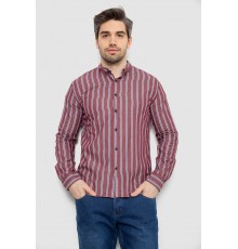 Рубашка мужская в полоску, цвет бордовый, 186R2089