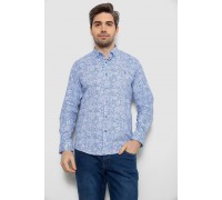 Рубашка мужская с принтом, цвет голубой, 186R6053