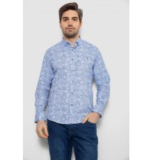 Рубашка мужская с принтом, цвет голубой, 186R6053