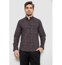 Рубашка мужская с принтом, цвет коричневый, 186R6053