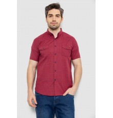 Рубашка мужская в клетку, цвет бордовый, 186R6918-10