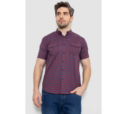 Рубашка мужская в клетку, цвет джинс, 186R6918-10