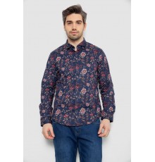 Рубашка мужская с принтом, цвет синий, 186R2017