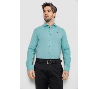 Рубашка мужская однотонная с принтом, цвет бирюзовый, 186R2029