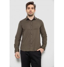 Рубашка мужская однотонная, цвет хаки, 186R6917-1