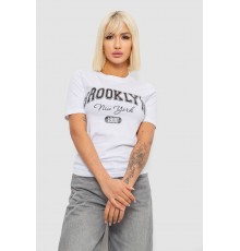 Жіноча футболка з принтом, колір білий, 241R137