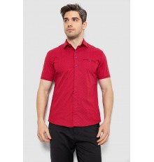 Мужская рубашка с принтом, цвет бордовый, 186R7012
