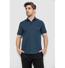 Мужская рубашка с принтом, цвет темно-синий, 186R7022