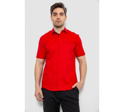 Мужская рубашка однотонная, цвет красный, 186R7069