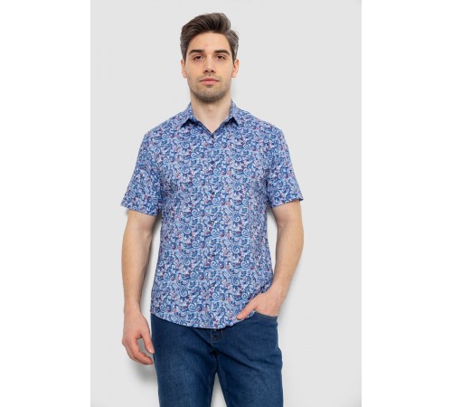Рубашка мужская с принтом, цвет синий, 186R7341
