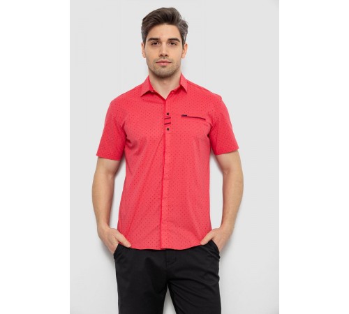 Мужская рубашка с принтом, цвет коралловый, 186R7535