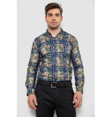 Рубашка мужская с принтом, цвет зеленый, 214R1038