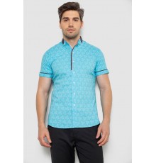 Рубашка мужская с коротким рукавом, цвет голубой, 214R3071