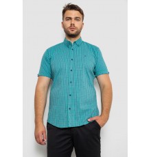 Рубашка мужская в клеточку, цвет зеленый, 214R4564