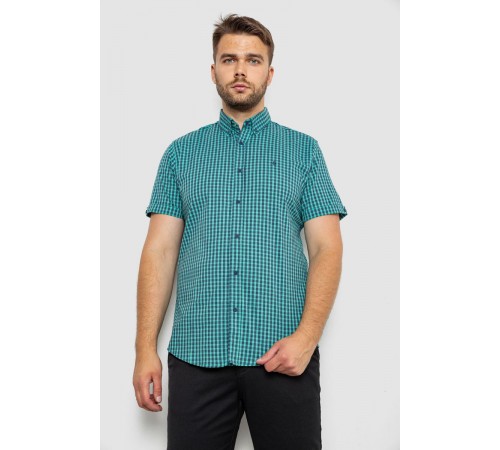 Рубашка мужская в клеточку, цвет зеленый, 214R4564-1