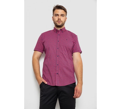 Рубашка мужская в клеточку, цвет красный, 214R4564-1