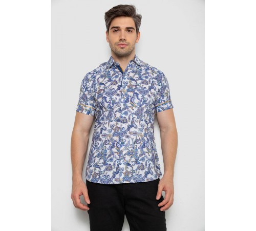 Рубашка мужская с коротким рукавом, цвет сиреневый, 214R582